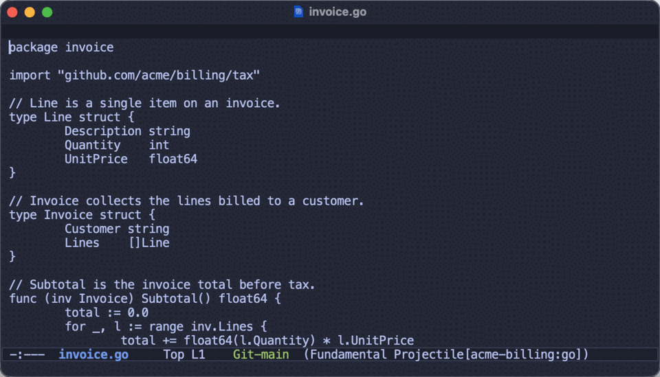 Running a project's tests with a single key